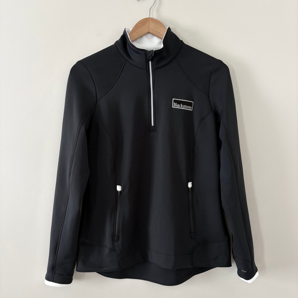 Zero Restriction Pullover Sofia Medium 1/4 Zip Black Golf Athletic Blackstone